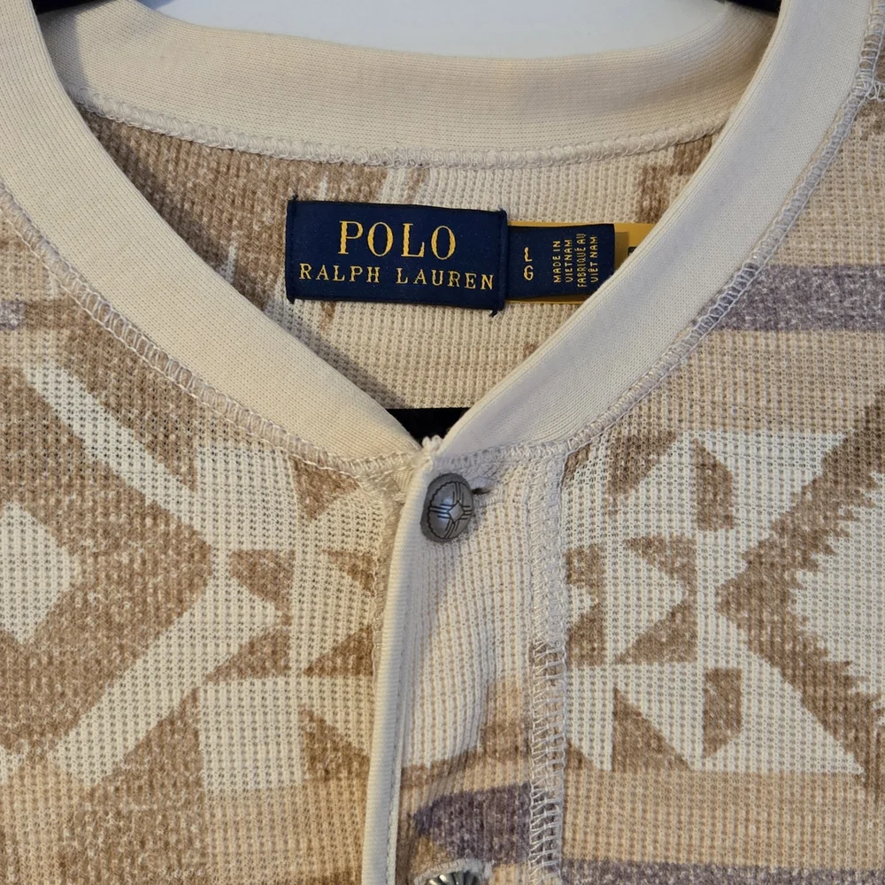 Polo Ralph Lauren Aztec Navajo Inspired Henley Midi Long Sleeve Dress (NWOT) - Picture 2 of 6